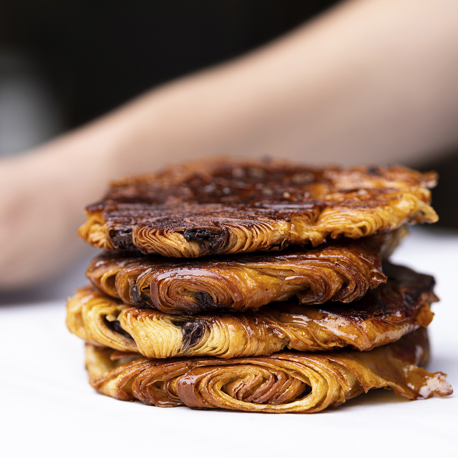 Photo Instagram, trois smash pain au chocolat caramélisés